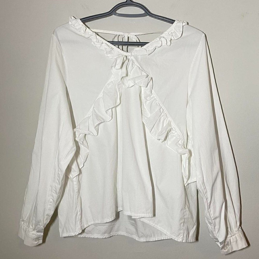 Pixie Market Ruffle Lace White Blouse - Picture 6 of 8